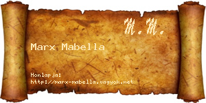 Marx Mabella névjegykártya